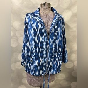 Chico's‎ Zenergy Blue patterned size 1/medium Full-zip lightweight Jacket